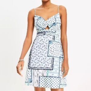 NEW! LOFT Patchwork Cutout Cami Sundress 10P.